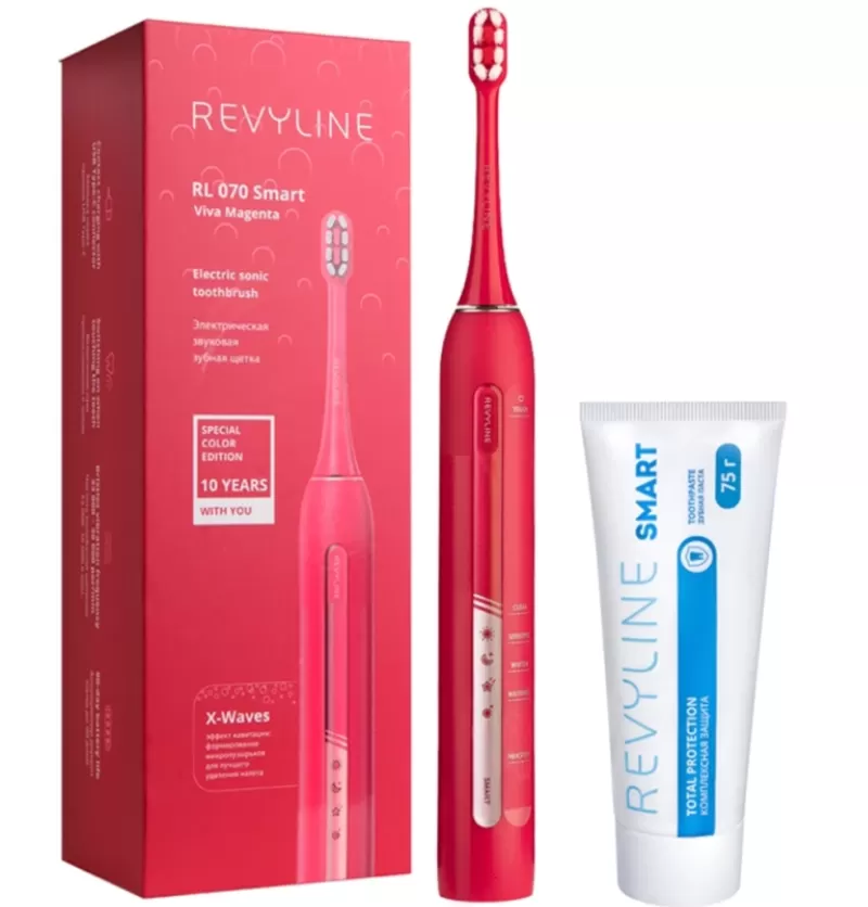 Качественная зубная щетка Revyline RL 070 маджента с 4 режимами