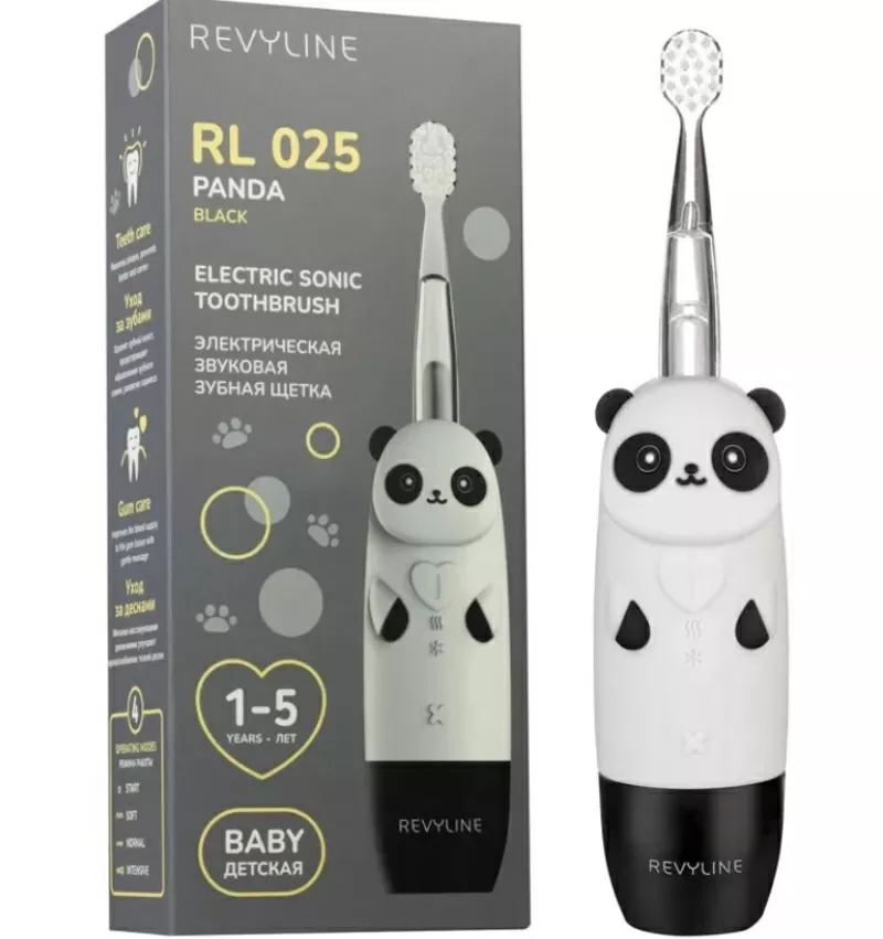 Зубная щетка для детей от года Revyline RL025 Panda Black